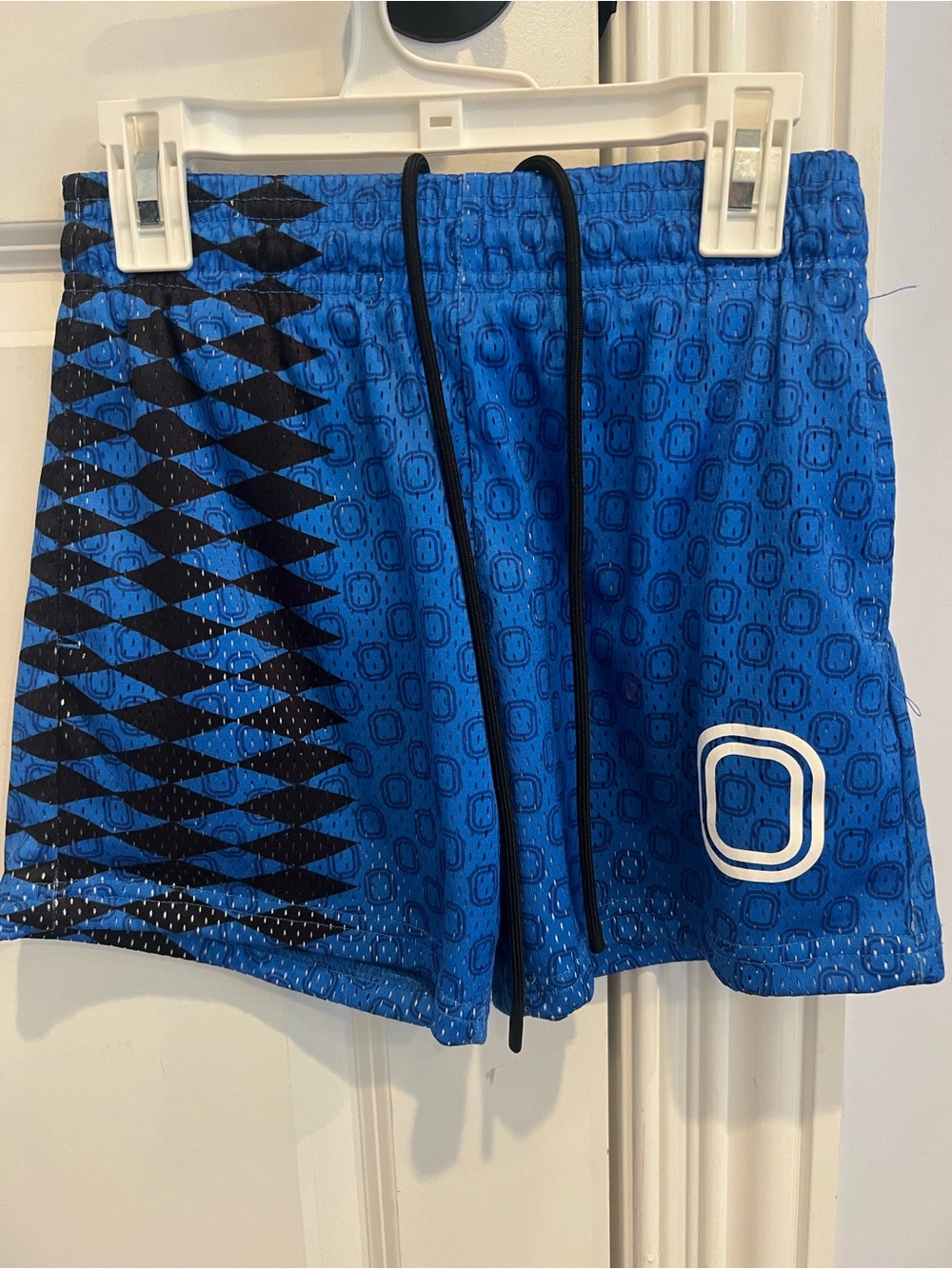 Boy Blue Athletic Mesh Shorts with Black Drawstring